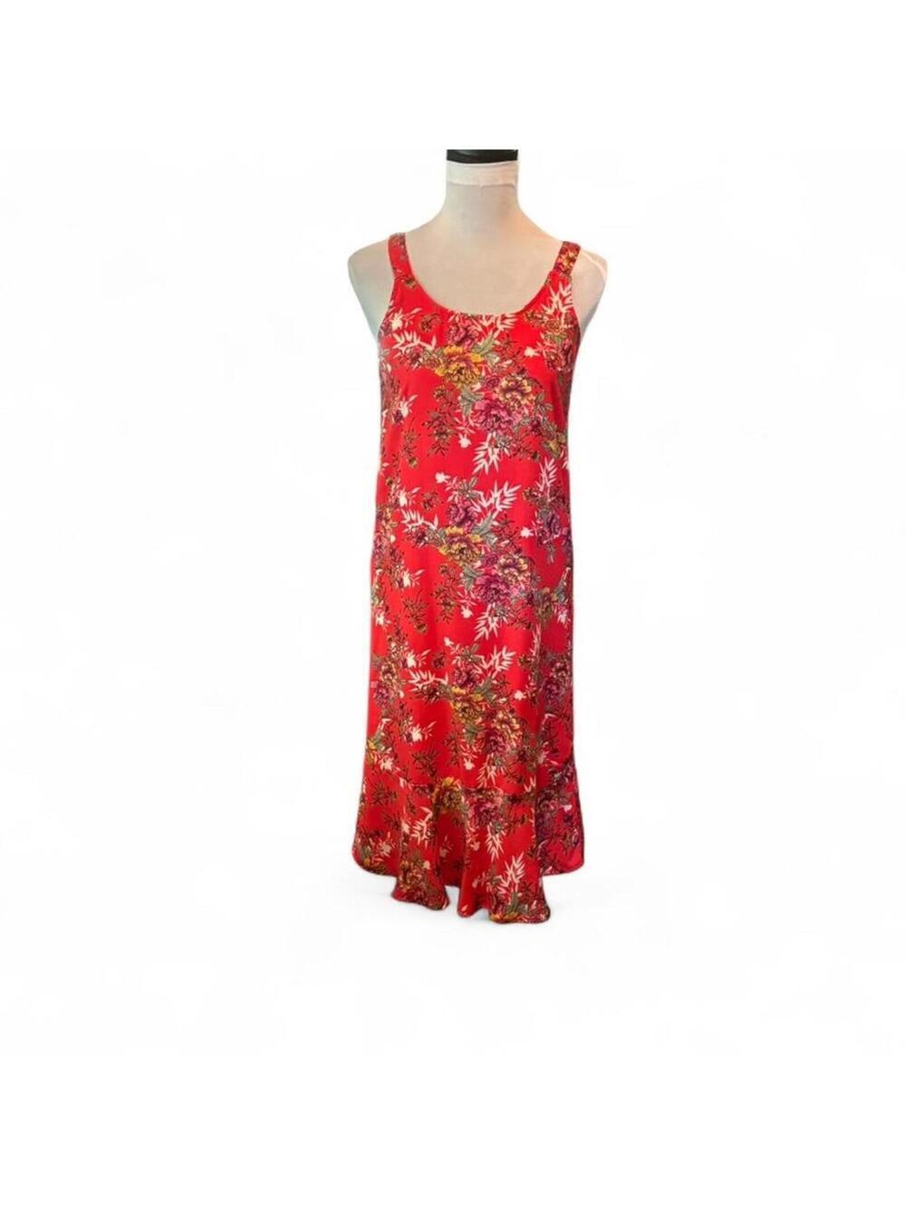 Pink Rose red floral midi dress Size: Small NWOT